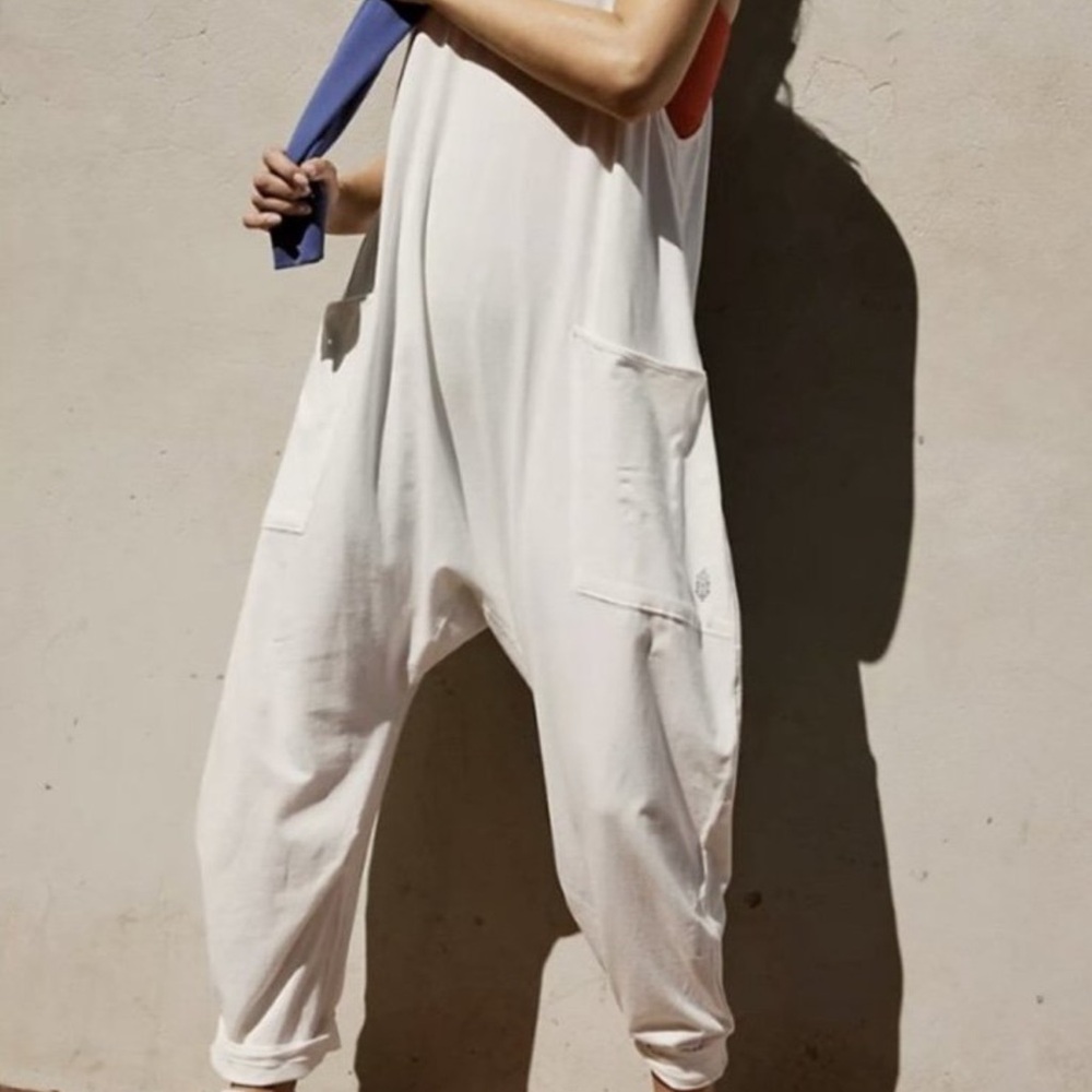 Free People Cream Harem Jumpsuit with Pockets